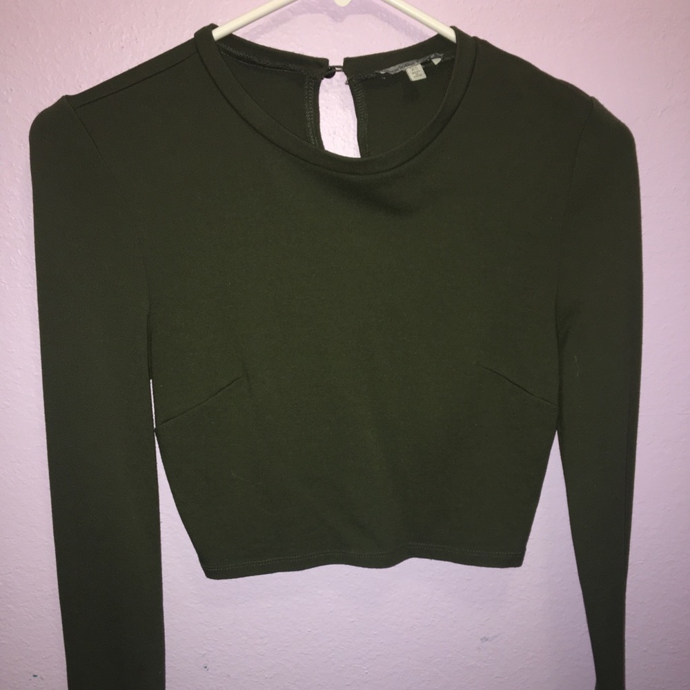 Army Green Crop Top